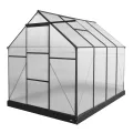 AXI Simon Gewächshaus aus Aluminium & Polycarbonat in Schwarz | Treibhaus mit Schiebetür & Fenster Winterfest | Mit integrierter Drainage | 310x190x207 cm - Thumbnail 8