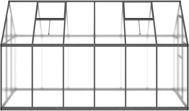 Hommdiy Gewächshaus mit Fundamentrahmen Anthrazit 224x169x202 cm Alu Pflanzenhaus mit Dachrinnensystem Flügeltür Treibhaus für Pflanzen – Bild 5