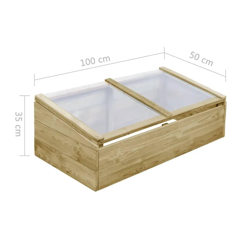 Hommdiy Gewächshaus Imprägniertes Kiefernholz 200 x 50 x 35 cm Frühbeet Frühbeetkasten – Bild 6
