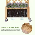 Rankgitter Pflanzkasten mit Rollen, Holz Hochbeet mit Spalier, wetterbeständiger Pflanzenkübel mit Drainagelöchern, mobiler Blumenkasten für Garten, Balkon & Terrasse, 49x28x116cm-Hellbraun - Thumbnail 6