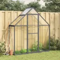 Hommdiy Gewächshaus mit Fundamentrahmen Silbern 169x169x202 Aluminimum Pflanzenhaus mit Dachrinnensystem Flügeltür Treibhaus für Pflanzen Frühbeet - Thumbnail 10