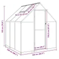 Hommdiy Gewächshaus mit Fundamentrahmen Grün 169x169x202 cm Aluminimum Pflanzenhaus mit Dachrinnensystem Flügeltür Treibhaus für Pflanzen Frühbeet - Thumbnail 8