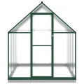 Hommdiy Gewächshaus mit Fundamentrahmen Grün 224x169x202 cm Aluminimum Pflanzenhaus mit Dachrinnensystem Flügeltür Treibhaus für Pflanzen - Thumbnail 3