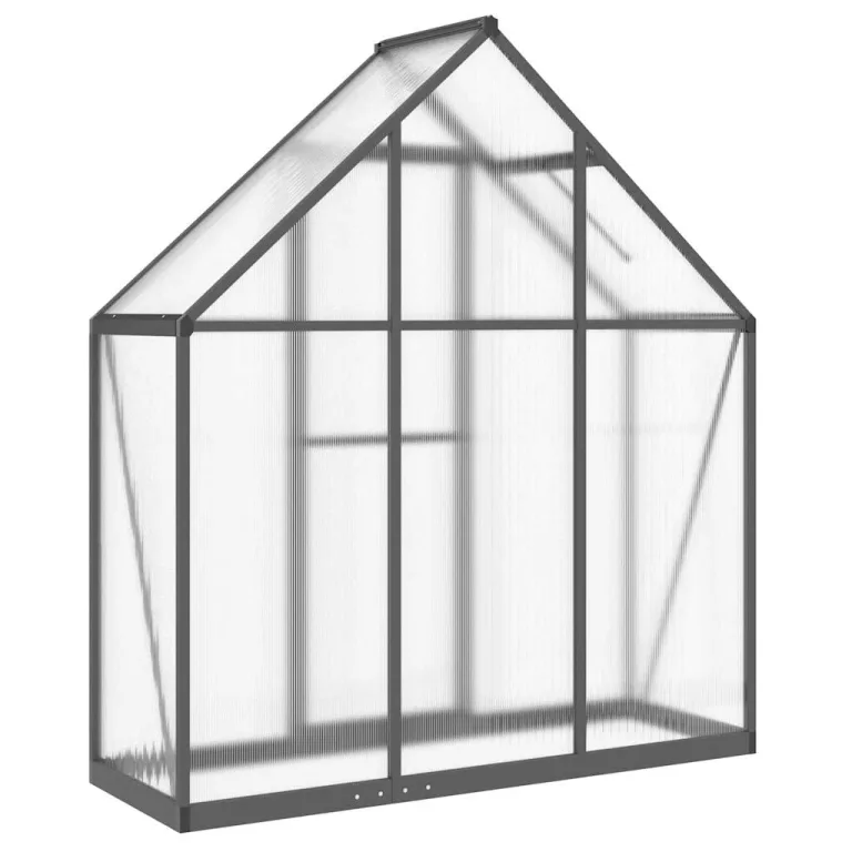 Gewächshaus mit Fundamentrahmen - Aluminium/PC, Pflanzenhaus mit Dachrinnensystem Flügeltür, Treibhaus für Pflanzen, Frühbeet (169 x 58 x 195 cm) – Bild 5