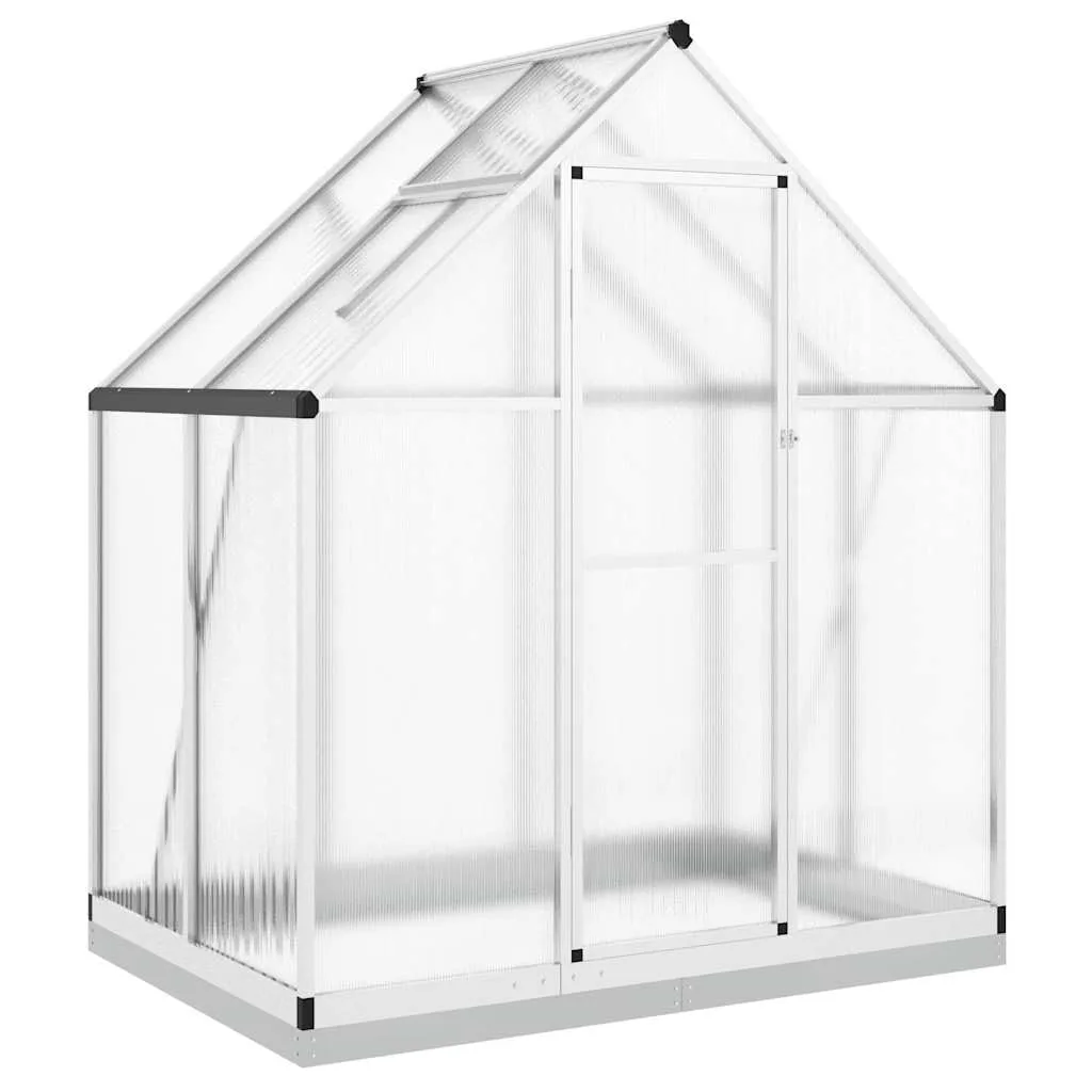 Gewächshaus mit Fundamentrahmen - Aluminium/PC, Pflanzenhaus mit Dachrinnensystem Flügeltür, Treibhaus für Pflanzen, Frühbeet (169 x 114 x 202 cm) - Bild 1