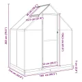 Gewächshaus mit Fundamentrahmen - Aluminium/PC, Pflanzenhaus mit Dachrinnensystem Flügeltür, Treibhaus für Pflanzen, Frühbeet (169 x 114 x 202 cm) - Thumbnail 3