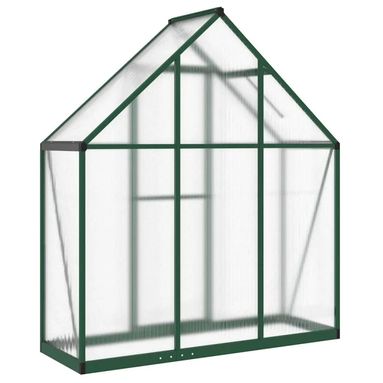 Gewächshaus mit Fundamentrahmen - Aluminium/PC, Pflanzenhaus mit Dachrinnensystem Flügeltür, Treibhaus für Pflanzen, Frühbeet (169 x 58 x 195 cm) – Bild 5