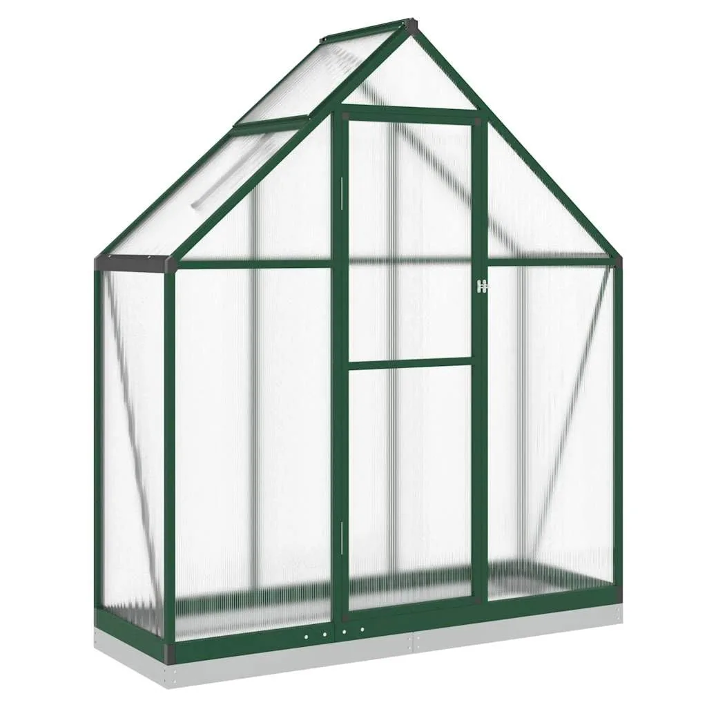Gewächshaus mit Fundamentrahmen - Aluminium/PC, Pflanzenhaus mit Dachrinnensystem Flügeltür, Treibhaus für Pflanzen, Frühbeet (169 x 58 x 202 cm) - Bild 1