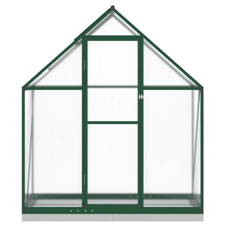 Gewächshaus mit Fundamentrahmen - Aluminium/PC, Pflanzenhaus mit Dachrinnensystem Flügeltür, Treibhaus für Pflanzen, Frühbeet (169 x 58 x 202 cm) – Bild 4