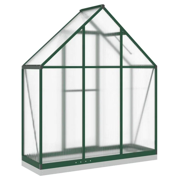 Gewächshaus mit Fundamentrahmen - Aluminium/PC, Pflanzenhaus mit Dachrinnensystem Flügeltür, Treibhaus für Pflanzen, Frühbeet (169 x 58 x 202 cm) – Bild 5
