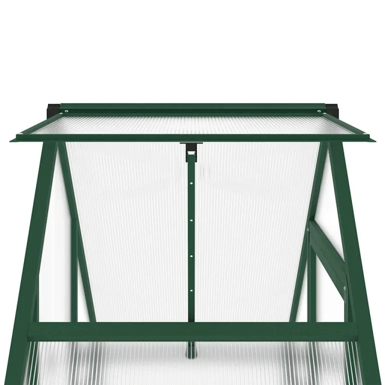 Gewächshaus mit Fundamentrahmen - Aluminium/PC, Pflanzenhaus mit Dachrinnensystem Flügeltür, Treibhaus für Pflanzen, Frühbeet (169 x 58 x 202 cm) – Bild 9