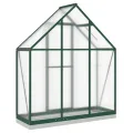 Gewächshaus mit Fundamentrahmen - Aluminium/PC, Pflanzenhaus mit Dachrinnensystem Flügeltür, Treibhaus für Pflanzen, Frühbeet (169 x 58 x 202 cm) - Thumbnail 5