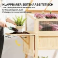 Outsunny Hochbeet mit Frühbeetaufsatz aus Holz Pflanzkasten mit Gewächshaus klappbar Seitentisch Ablagefach, Erhöhtes Frühbeet Pflanzbeet 104x50x120cm Kräuterbeet für Garten Balkon Terrasse Naturholz - Thumbnail 6