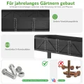 Hochbeet 183x44x73cm, Wetterfestes Pflanzkübel Außen mit Ablagefach, 6 Haken & 2 Vlieseinlagen, Für Gemüse Blumen Kräuter, Garten Balkon Terrasse, Schwarz - Thumbnail 3