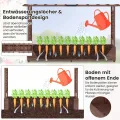 COSTWAY Blumenkasten mit Rankgitter & hängendem Dach, Pflanzkasten mit Rankhilfe, Hochbeet für Kletterpflanzen & hängende Körbe, für Hof Garten Terrasse, Pflanzkübel Holz, Braun (200x44x114cm) - Thumbnail 6