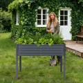 Hochbeet Metall 120x60x90cm, Rechteckiges Pflanzbeet Kräuterbeet Blumenkasten Für Terrasse Garten Balkon, Rostfreies Gemüsebeet Für Kräuter Blumen, Robuster Gartenbeet Set, Einfacher Aufbau, Grau - Thumbnail 4