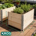 Krog® Hochbeet Holz 120x80x60 cm aus stabilem Palettenrahmen – stapelbares Hochbeete-Kit für Garten – ideal als Gemüsebeet, Kräuterbeet oder erweiterbar zum Hochbeet mit Frühbeetaufsatz - Thumbnail 2