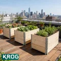 Krog® Hochbeet Holz 120x80x60 cm aus stabilem Palettenrahmen – stapelbares Hochbeete-Kit für Garten – ideal als Gemüsebeet, Kräuterbeet oder erweiterbar zum Hochbeet mit Frühbeetaufsatz - Thumbnail 10