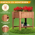 Coemo Hochbeet Holz 120 x 40 × 90 cm mit Ablageboden – Pflanztrog & Frühbeet für Balkon, Terrasse & Garten – Kräuterhochbeet mit Pflanzvlies – auch als Sichtschutz nutzbar - Thumbnail 3