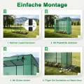 YRHome Schrägdach Gewächshau 200 x 80 x 150 cm Mit Tür & Aufrollbare Fenster Atmungsaktives Gewächshaus,Verzinktem Stahl Rohre Tomatenhaus UV-Schutz für Gemüse,Grün - Thumbnail 6