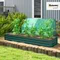 Outsunny Hochbeet Stahl, Pflanzbeet mit offenem Boden Frühbeet Gartenbeet Blumenkasten Pflanzkasten Gemüsebeet 240 x 60 x 30 cm für Garten Balkon Terrasse, Blumen, Pflanzen, Gemüse - Thumbnail 2