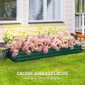 Outsunny Hochbeet Stahl, Pflanzbeet mit offenem Boden Frühbeet Gartenbeet Blumenkasten Pflanzkasten Gemüsebeet 240 x 60 x 30 cm für Garten Balkon Terrasse, Blumen, Pflanzen, Gemüse - Thumbnail 3