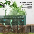 Outsunny Hochbeet Stahl, Pflanzbeet mit offenem Boden Frühbeet Gartenbeet Blumenkasten Pflanzkasten Gemüsebeet 240 x 60 x 30 cm für Garten Balkon Terrasse, Blumen, Pflanzen, Gemüse - Thumbnail 5