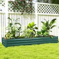 Outsunny Hochbeet Stahl, Pflanzbeet mit offenem Boden Frühbeet Gartenbeet Blumenkasten Pflanzkasten Gemüsebeet 240 x 60 x 30 cm für Garten Balkon Terrasse, Blumen, Pflanzen, Gemüse - Thumbnail 8