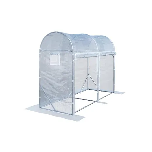 TOOLPORT Tomaten Foliengewächshaus 1x3 m PE 180 g/m² UV stabilisiert Folientunnel mit Stahlrahmen 2 m Stehhöhe Garten Gewächshaus Weiß – Bild 10