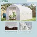 Outsunny Gewächshaus, Gartentunnel, 8 m², mit Polyethylen-Plane, hohe Dichte, 140 g/m², Gartengewächshaus, Tunnel 400 x 200 x 200 cm, 2 Türen, 6 Fenster, für Gemüse, Obst, Blumen, alle Jahreszeiten - Thumbnail 4