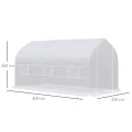 Outsunny Gewächshaus, Gartentunnel, 8 m², mit Polyethylen-Plane, hohe Dichte, 140 g/m², Gartengewächshaus, Tunnel 400 x 200 x 200 cm, 2 Türen, 6 Fenster, für Gemüse, Obst, Blumen, alle Jahreszeiten - Thumbnail 7