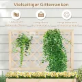 COSTWAY Blumenkasten mit Rankgitter, Hochbeet mit Spalier & Drainagelöchern, Pflanzkübel mit Sichtschutz, Pflanzkasten für Kletterpflanzen, Blumenkübel für Garten Balkon, Holz, Natur, 98 x 35 x 101 cm - Thumbnail 4