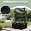 Hochbeet aus Metall mit Rad, Pflanzkasten aus Metall für den Außenbereich mit Spalier, freistehender Pflanzkasten mit Sichtschutz für den Außenbereich für Garten, Terrasse, Balkon - Thumbnail 2