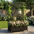 Hochbeet aus Metall mit Rad, Pflanzkasten aus Metall für den Außenbereich mit Spalier, freistehender Pflanzkasten mit Sichtschutz für den Außenbereich für Garten, Terrasse, Balkon - Thumbnail 8