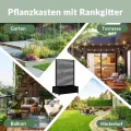 Pflanzkasten aus Metall für den Außenbereich mit Spalier, Hochbeet aus Metall mit Rad, freistehender Sichtschutz-Pflanzkasten für Blumen, Gemüse im Garten, auf der Terrasse, auf dem Balkon - Thumbnail 6