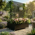 Pflanzkasten aus Metall für den Außenbereich mit Spalier, Hochbeet aus Metall mit Rad, freistehender Sichtschutz-Pflanzkasten für Blumen, Gemüse im Garten, auf der Terrasse, auf dem Balkon - Thumbnail 7
