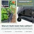 Permasteel Hochbeet Metall mit Rollen für Garten oder Balkon - Pflanzkübel groß außen 57x42x82 cm - Selbstbewässerungssystem, Wasserstandsanzeige und Ablassventil - Für Gemüse, Kräuter oder Blumen - Thumbnail 7