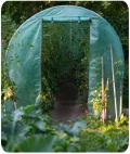Gewächshaus Foliengewächshaus - 4 m² - Tomatenhaus mit 4 Fenstern und verzinktem Stahlrahmen - 100 m Sisalschnur Garten - Grün - Thumbnail 7