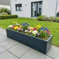 Metzler Hochbeet S für den Garten | kompakte Größe | Pulverbeschichteter Stahl in Anthrazit RAL 7016 | Witterungsbeständiges Metall-Gartenbeet, Pflanzenbeet, Blumenhochbeet | 25 x 100 x 27 cm - Thumbnail 3