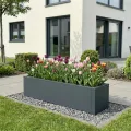 Metzler Hochbeet S für den Garten | kompakte Größe | Pulverbeschichteter Stahl in Anthrazit RAL 7016 | Witterungsbeständiges Metall-Gartenbeet, Pflanzenbeet, Blumenhochbeet | 25 x 100 x 27 cm - Thumbnail 4