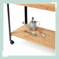 Relaxdays Hochbeet mit Rankgitter, Ablagefach, Rollen, HxBxT 165x102x47,5 cm, Holz, Stahl, Tischbeet, Natur/schwarz - Thumbnail 7