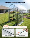 VEVOR Gewächshaus 137x137x196 cm, Foliengewächshaus, Tomatenhaus, Tomatengewächshaus mit PVC-Abdeckung, 2 Ebenen, 10 Regalböden, Aufrollbarer Reißverschlusstür, Treibhaus für Außenbereich - Thumbnail 5