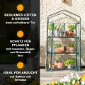 Balkon Frühbeet Foliengewächshaus für Kräuter, Tomaten & Co, 68 x 49 x 128 cm, Foliengewächshaus Gewächshaus mit 3 Etagen - Thumbnail 3