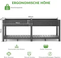 Hochbeet 183x44x73cm, Wetterfestes Pflanzkübel Außen mit Ablagefach, 6 Haken & 2 Vlieseinlagen, Für Gemüse Blumen Kräuter, Garten Balkon Terrasse (2 Stücke Schwarz) - Thumbnail 3