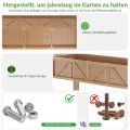 Hochbeet 120x44x70cm, Metall Hochbeet mit Rollen & Griff, 3 Haken & Vlieseinlage, Für Gemüse Blumen Kräuter, Garten Balkon Terrasse （2 Stück Teak Optik） - Thumbnail 4