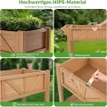 Hochbeet 183x44x73cm, Wetterfestes Pflanzkübel Außen mit Ablagefach, 6 Haken & 2 Vlieseinlagen, Für Gemüse Blumen Kräuter, Garten Balkon Terrasse (2 Stücke Teak Optik) - Thumbnail 6