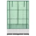 Hochbeet mit Gewächshaus Frühbeet Aufsatz 80x40x138 cm Rattan Optik für Garten Balkon, Stabiles Tomatenhaus mit Belüftung zum Schutz von Gemüse Kräutern Blumen - Thumbnail 4