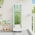 Hochbeet mit Gewächshaus Aufsatz 40x40x139 cm Rattan Optik, Frühbeet für Tomaten Gemüse Kräuter, Stabiles PP Beet mit Eisenrahmen, Ideal für Garten Balkon Terrasse, Wetterschutz Abdeckung - Thumbnail 3