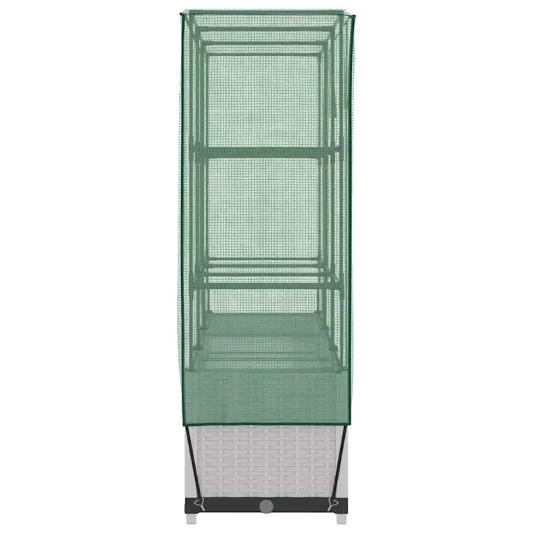 Hochbeet mit Gewächshaus Frühbeet Aufsatz Rattan Optik 120x40x138 cm Tomatenhaus Gemüsebeet Balkon Garten Stabiles Design Wasserdicht – Bild 5