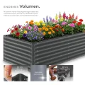 tectake® Hochbeet verzinkter Stahl, 200x100x62cm, abgerundete Kanten, 1200 L, mit Handschuhen, Gartenhochbeet, Pflanzbeet, Gemüsebeet, Kräuterbeet, Pflanzkasten, Gartenbeet, Blumenbeet, Metallhochbeet - Thumbnail 3